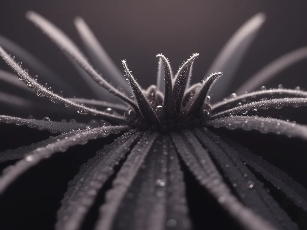 Hemp plant macro photography